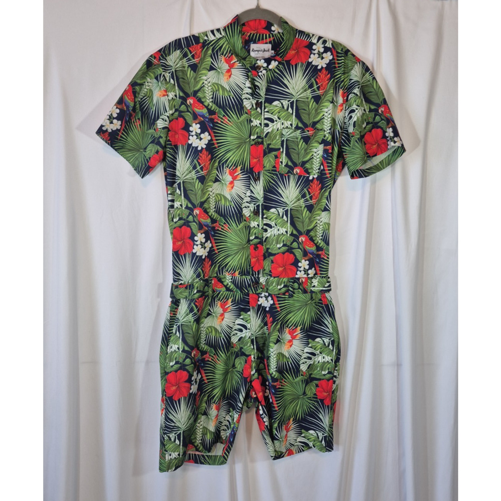 Romper Jack Men's Jungle Multicolor Print Romper Medium New - Picture 2 of 14